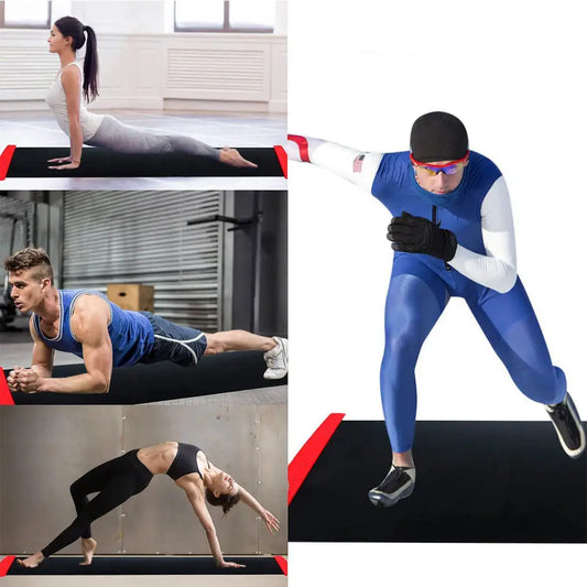 Slide Board Speed Skating Training Mat Sliding Board Portable Sliding Board For Leg Exercise Ice Hockey Short Track