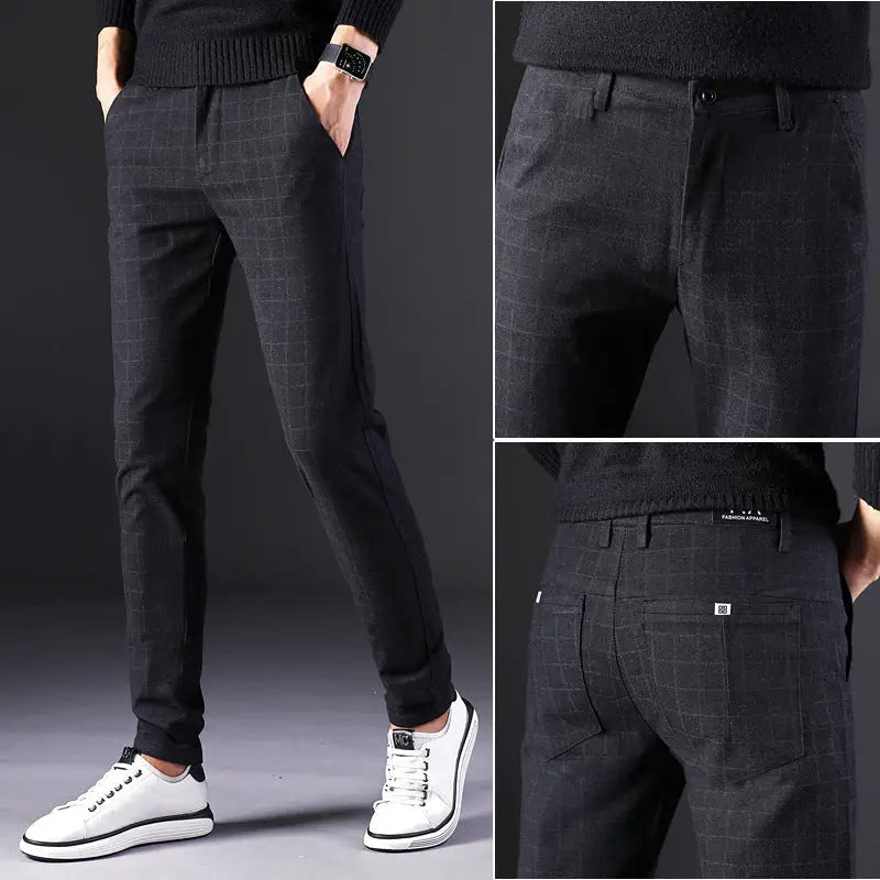 Slim straight trousers men - Black / 34