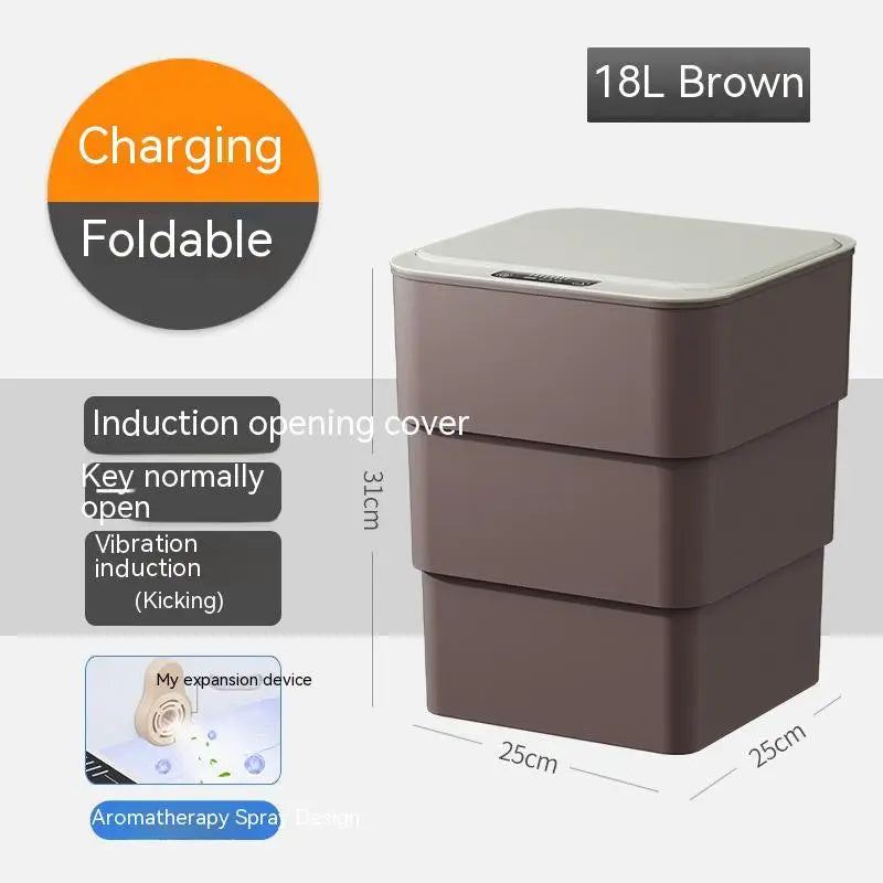 Smart Trash Can With Lid For Bedroom And Living Room Kitchen Storage Box Trash Can Induction Small Car Box Automatic Smart Dustbin Smart Trash Bin Beyond Trends Hub