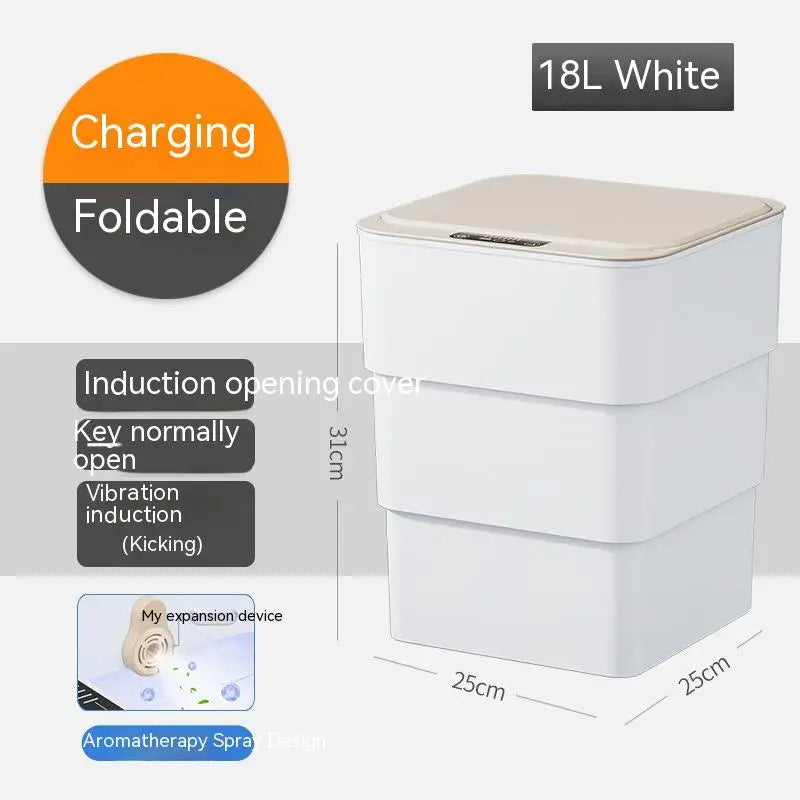 Smart Trash Can With Lid For Bedroom And Living Room Kitchen Storage Box Trash Can Induction Small Car Box Automatic Smart Dustbin Smart Trash Bin Beyond Trends Hub