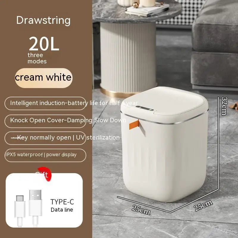 Smart Trash Can With Lid For Bedroom And Living Room Kitchen Storage Box Trash Can Induction Small Car Box Automatic Smart Dustbin Smart Trash Bin Beyond Trends Hub