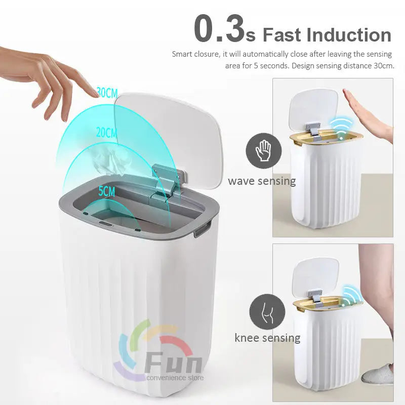 Smart Trash Can With Lid For Bedroom And Living Room Kitchen Storage Box Trash Can Induction Small Car Box Automatic Smart Dustbin Smart Trash Bin Beyond Trends Hub