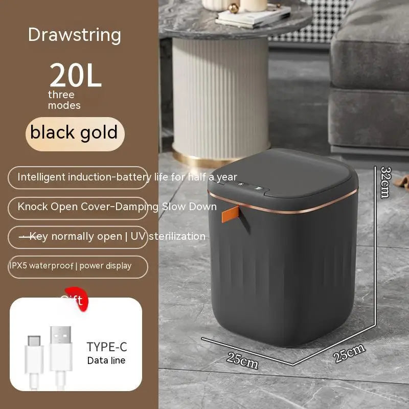 Smart Trash Can With Lid For Bedroom And Living Room Kitchen Storage Box Trash Can Induction Small Car Box Automatic Smart Dustbin Smart Trash Bin Beyond Trends Hub