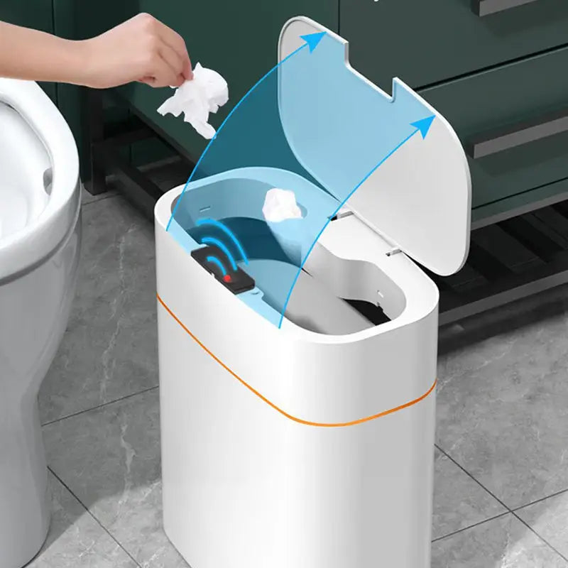 Smart Trash Can With Lid For Bedroom And Living Room Kitchen Storage Box Trash Can Induction Small Car Box Automatic Smart Dustbin Smart Trash Bin Beyond Trends Hub