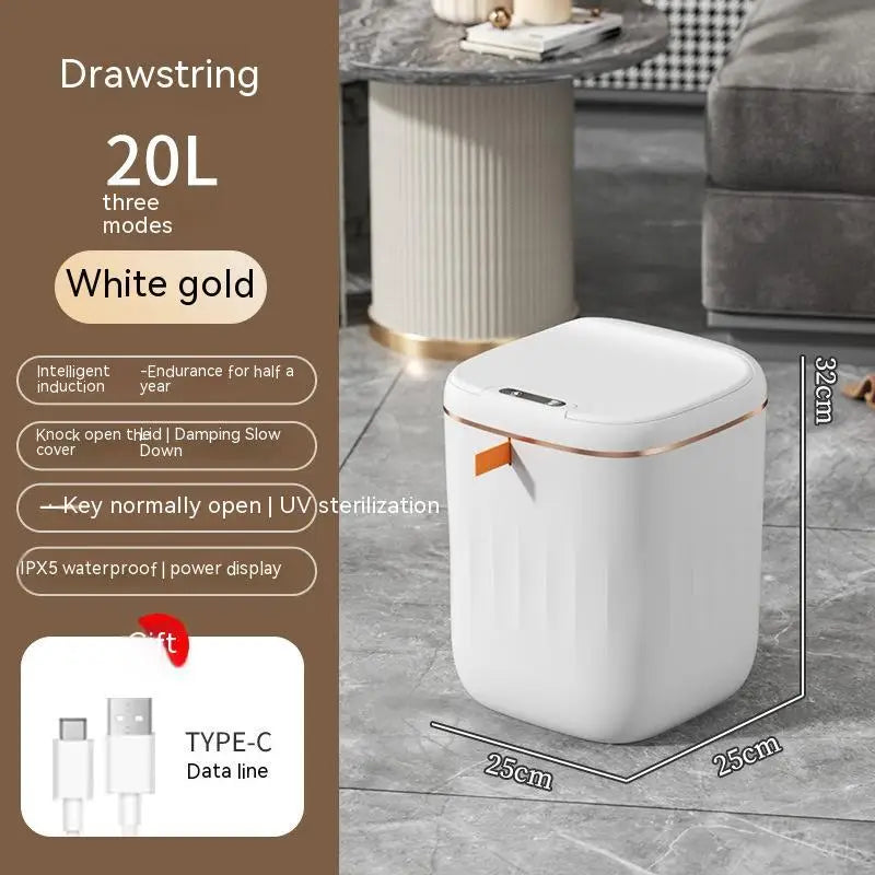 Smart Trash Can With Lid For Bedroom And Living Room Kitchen Storage Box Trash Can Induction Small Car Box Automatic Smart Dustbin Smart Trash Bin Beyond Trends Hub