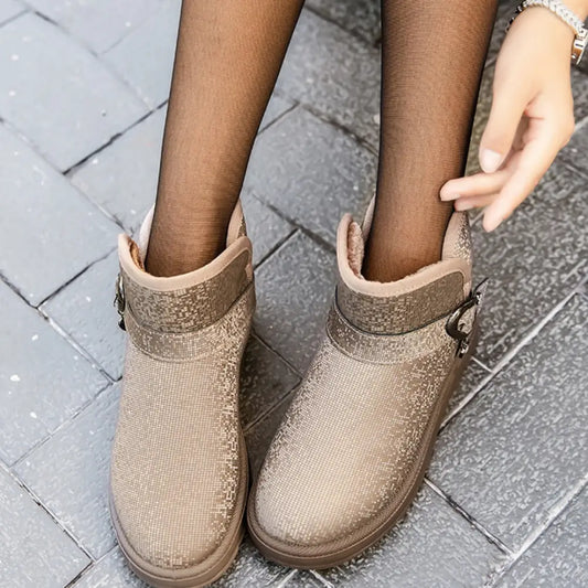 Snow Boots Women Winter Fleece-lined Thicken One Pedal Cotton Shoes Women Ankle Boots Beyond Trends Hub