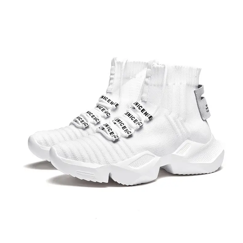 Socks Shoes Daddy Shoes Sports Shoes Men’S Large Size Trendy Shoes Casual Shoes - White / 39