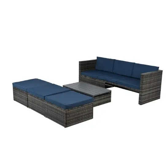 Sofa With Chaise Longue - Dark gray - 5