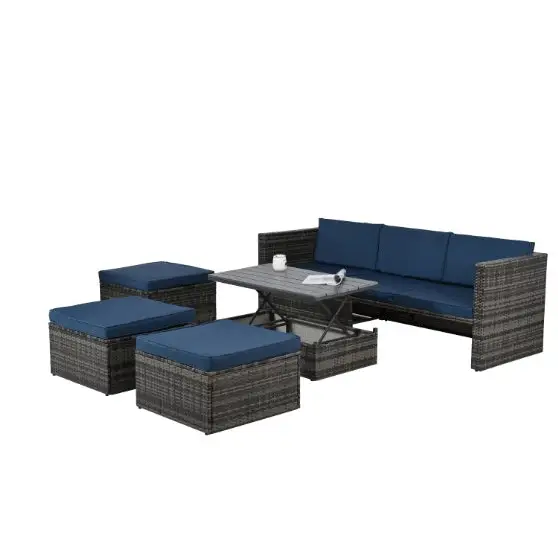 Sofa With Chaise Longue - Dark gray - 5