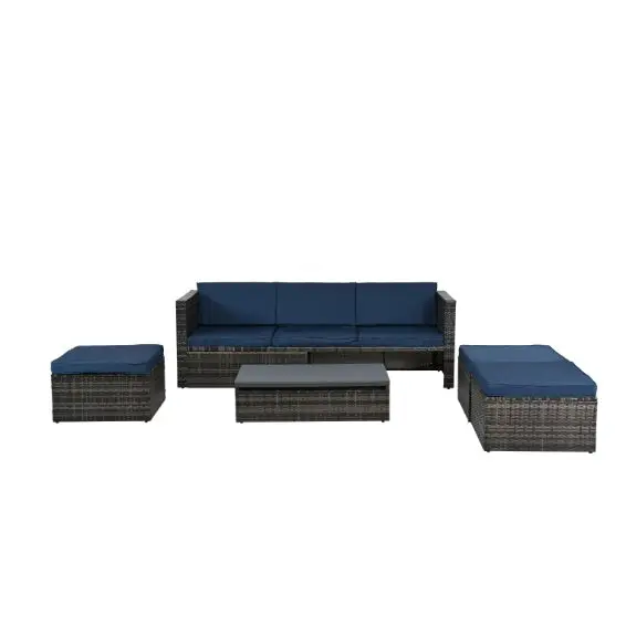 Sofa With Chaise Longue - Dark gray - 5