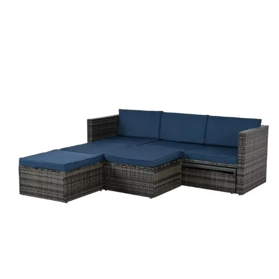 Sofa With Chaise Longue - Dark gray - 5
