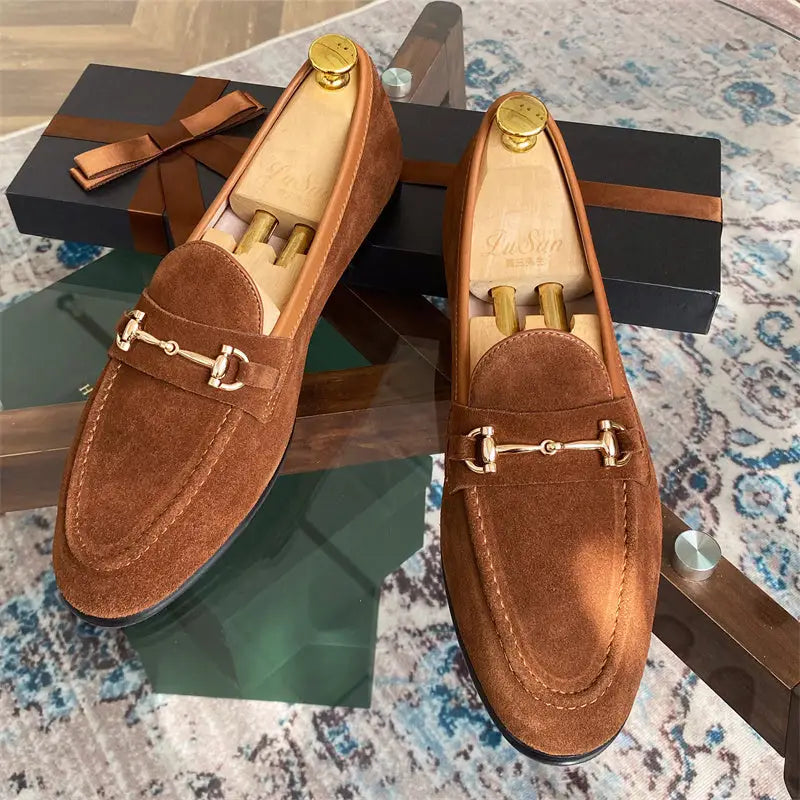 Soft Structure Suede Horsebit Slip On Shoes For Men Beyond Trends Hub