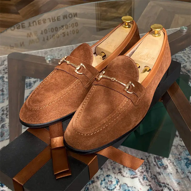 Soft Structure Suede Horsebit Slip On Shoes For Men Beyond Trends Hub
