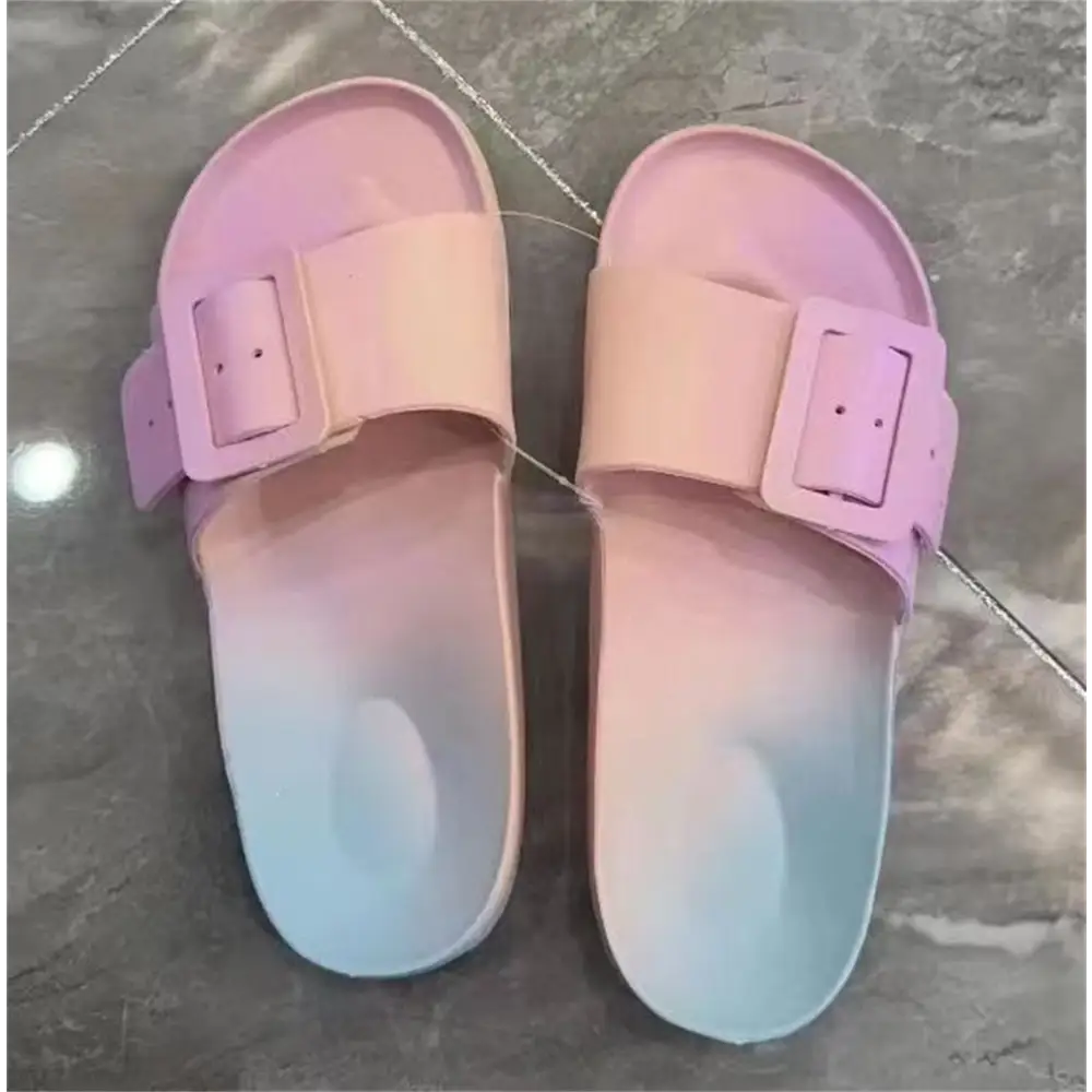 Solid Buckle Home Slippers Summer Non-slip Floor Bathroom Slipper Women Garden House Shoes Beyond Trends Hub