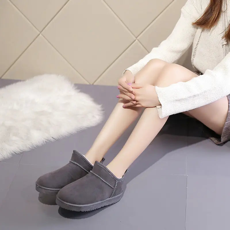 Solid Color Cotton Shoes Casual Sports Short Fleece-lined Boots Beyond Trends Hub