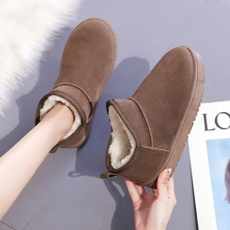 Solid Color Cotton Shoes Casual Sports Short Fleece-lined Boots Beyond Trends Hub