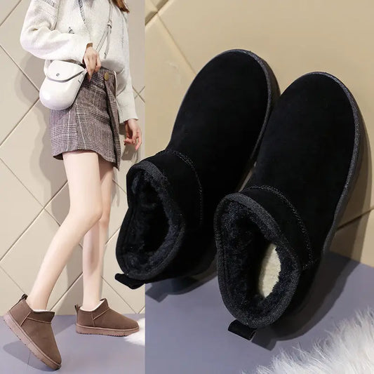 Solid Color Cotton Shoes Casual Sports Short Fleece-lined Boots Beyond Trends Hub