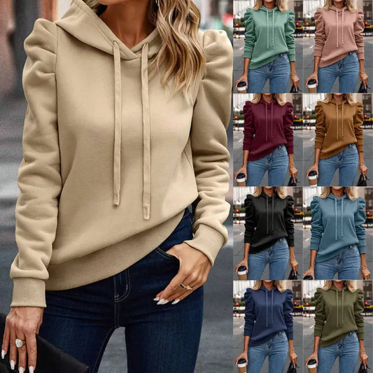 Solid Color Long-sleeved Casual Women's Top Sweater Beyond Trends Hub
