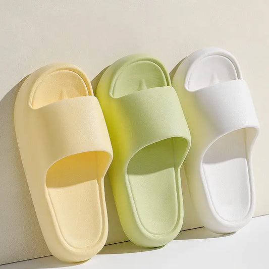 Solid Thick-soled Home Slippers Summer Non-slip Floor Bathroom Slipper For Women Men's House Shoes Beyond Trends Hub
