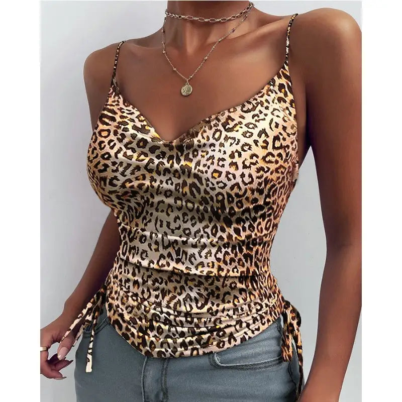 Spaghetti Strap Tops V-neck Camisole Shirts Women Summer Clothes - Beyond Trends Hub 