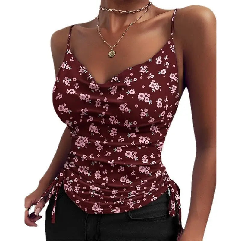 Spaghetti Strap Tops V-neck Camisole Shirts Women Summer Clothes - Beyond Trends Hub 