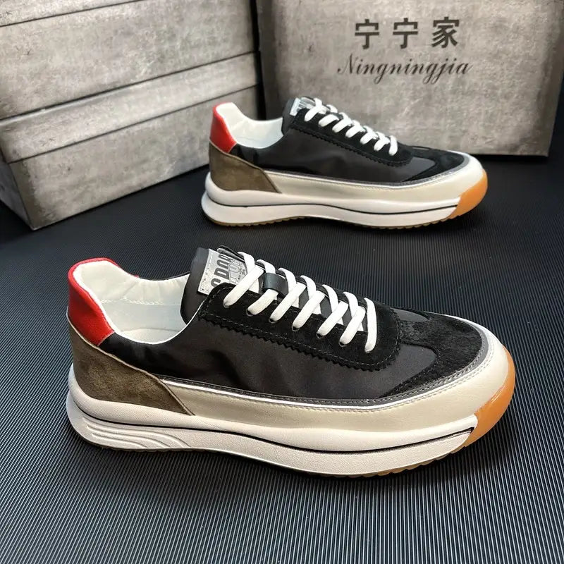 Sports And Leisure Daddy Shoes Korean Style Trend All-Match White Canvas - Black / 38 / Cloth