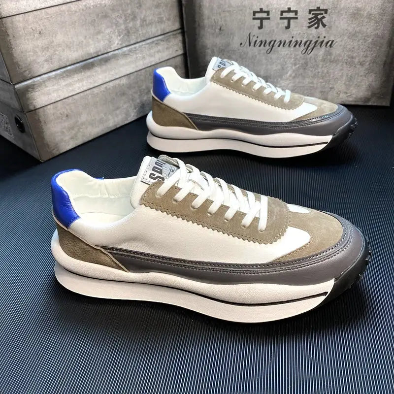 Sports And Leisure Daddy Shoes Korean Style Trend All-Match White Canvas - White / 38 / Leather