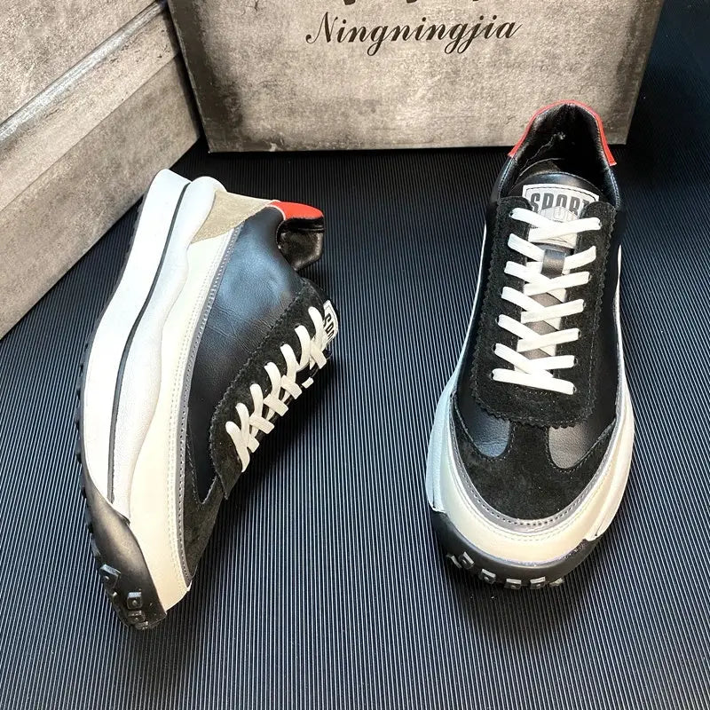 Sports And Leisure Daddy Shoes Korean Style Trend All-Match White Canvas