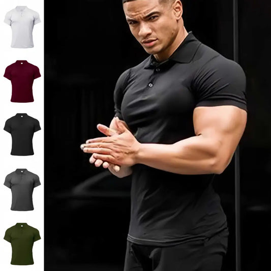 Sports Polo Shirt Summer Short-sleeved Tops Men’s Short-Sleeved Polo Shirt Solid Color Men’s T-Shirt Summer Casual