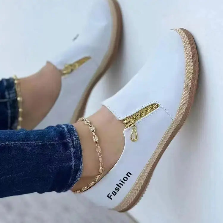 Spring And Autumn European And American Solid Color Platform Hemp Rope Canvas Shoes - White / 35size - 4