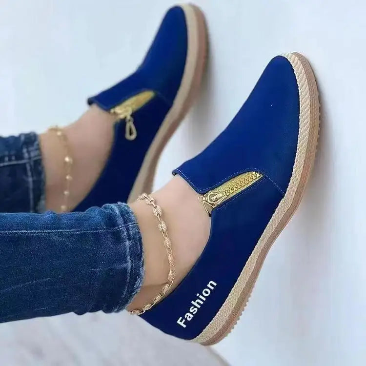 Spring And Autumn European And American Solid Color Platform Hemp Rope Canvas Shoes - Blue / 35size - 4