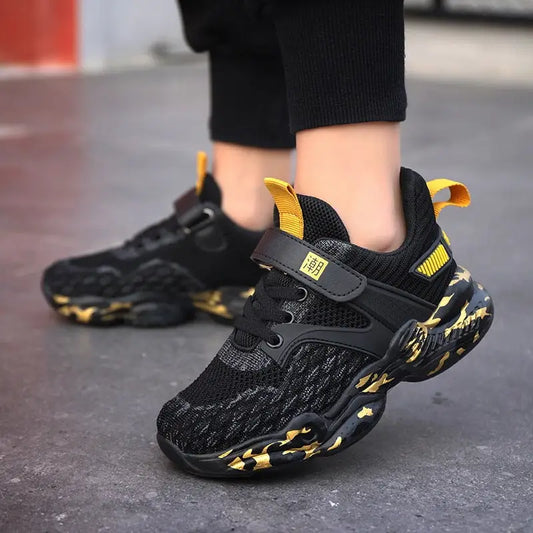 Spring And Summer Mesh Children’s Sports Shoes Non-slip Boys Shoes - Yellow / 29
