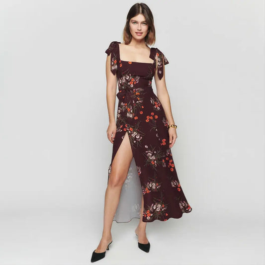 Spring And Summer New Women’s Halter Straps Bustier Floral Dresses