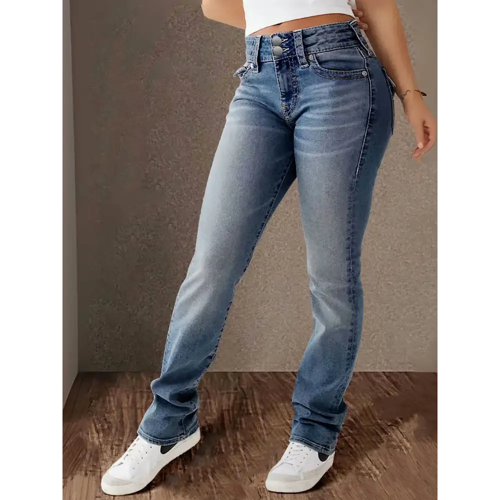 Spring And Summer New Women's Stretch Washed High Waist Jeans Casual Jeans Beyond Trends Hub