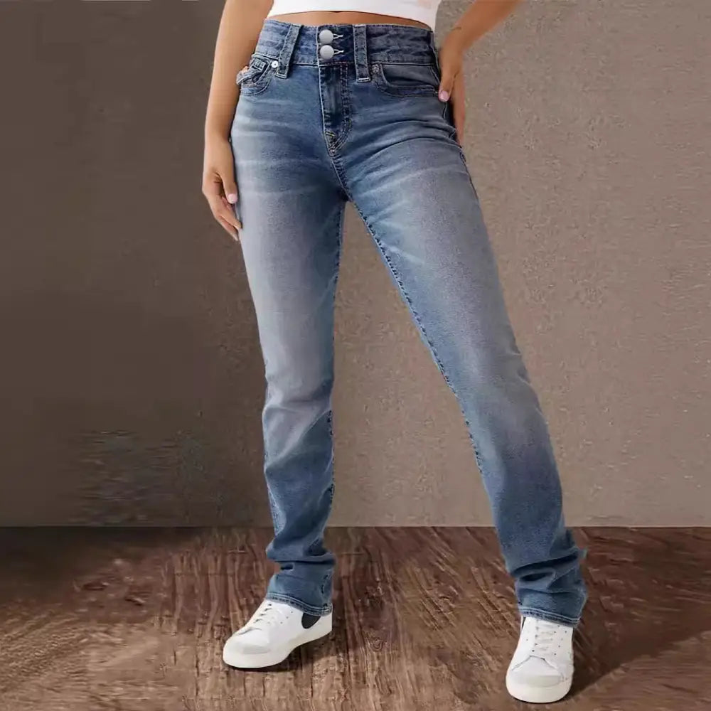Spring And Summer New Women's Stretch Washed High Waist Jeans Casual Jeans Beyond Trends Hub