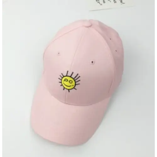Spring And Summer Wild Men And Women Embroidered Caps Curved Visor Couple Baseball - Pink11 / PO Little Sun