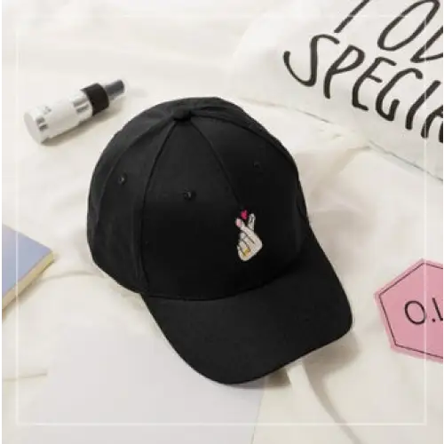 Spring And Summer Wild Men And Women Embroidered Caps Curved Visor Couple Baseball - Black2 / Love ringing