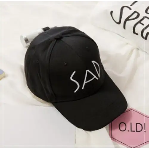 Spring And Summer Wild Men And Women Embroidered Caps Curved Visor Couple Baseball - Black8 / SAD