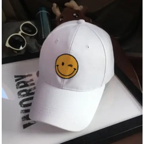 Spring And Summer Wild Men And Women Embroidered Caps Curved Visor Couple Baseball - White19 / Funny face