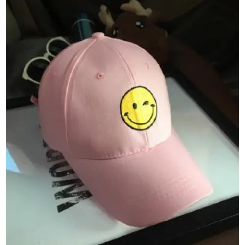 Spring And Summer Wild Men And Women Embroidered Caps Curved Visor Couple Baseball - Pink19 / Funny face