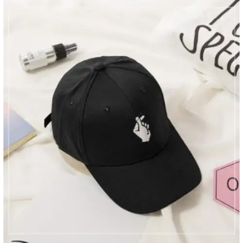 Spring And Summer Wild Men And Women Embroidered Caps Curved Visor Couple Baseball - Black5 / Ring finger