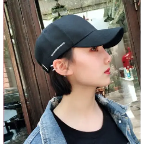 Spring And Summer Wild Men And Women Embroidered Caps Curved Visor Couple Baseball - Black23 / Side small letters