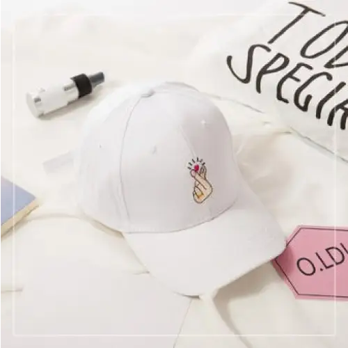 Spring And Summer Wild Men And Women Embroidered Caps Curved Visor Couple Baseball - White2 / Love ringing