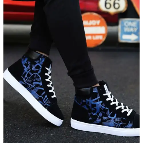 Spring high top shoes Korean Edition men’’s shoes - Blue / 42