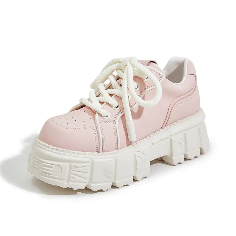 Spring Muffin Bottom Fashion All-match Height Increasing Casual Leather Shoes Beyond Trends Hub