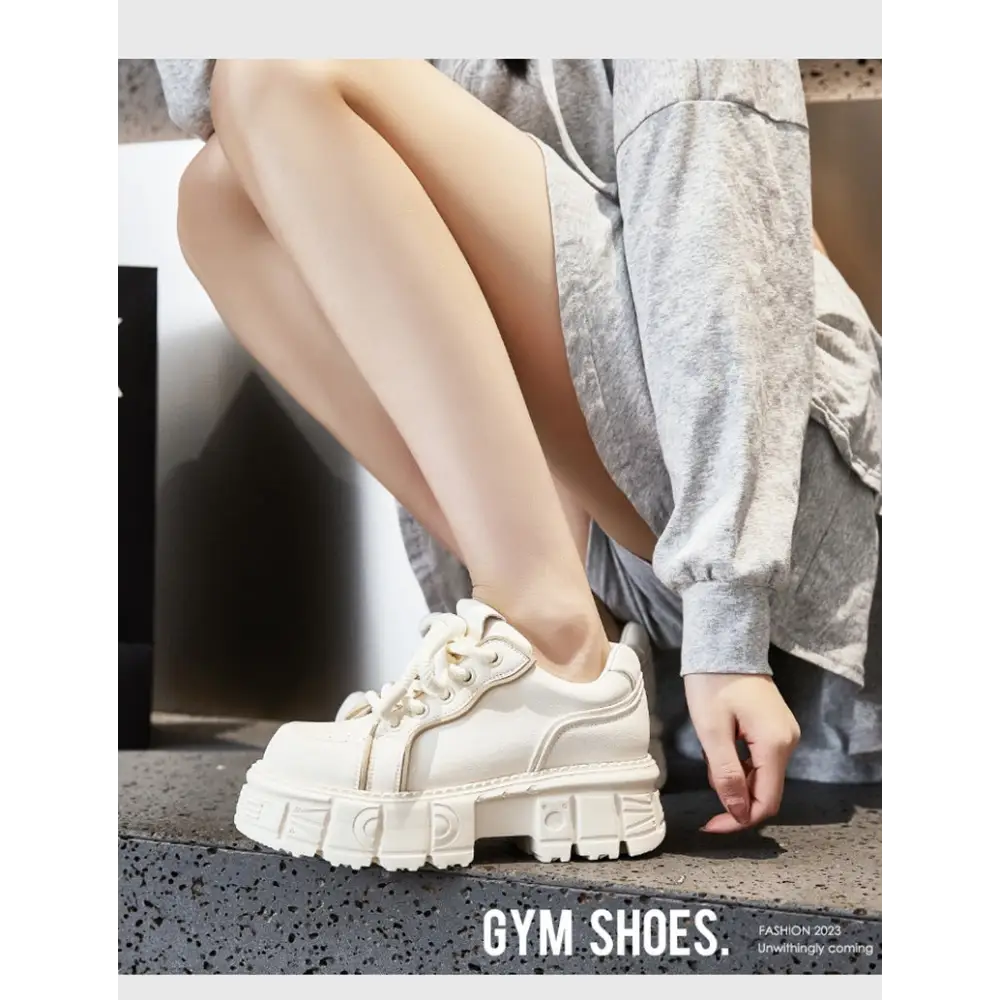 Spring Muffin Bottom Fashion All-match Height Increasing Casual Leather Shoes Beyond Trends Hub