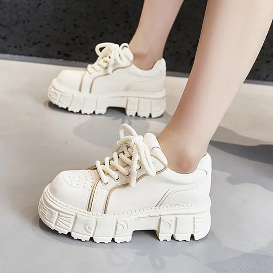 Spring Muffin Bottom Fashion All-match Height Increasing Casual Leather Shoes Beyond Trends Hub