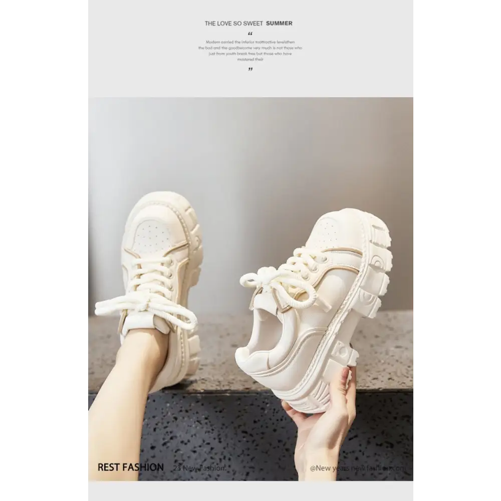 Spring Muffin Bottom Fashion All-match Height Increasing Casual Leather Shoes Beyond Trends Hub