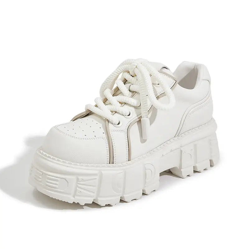 Spring Muffin Bottom Fashion All-match Height Increasing Casual Leather Shoes Beyond Trends Hub