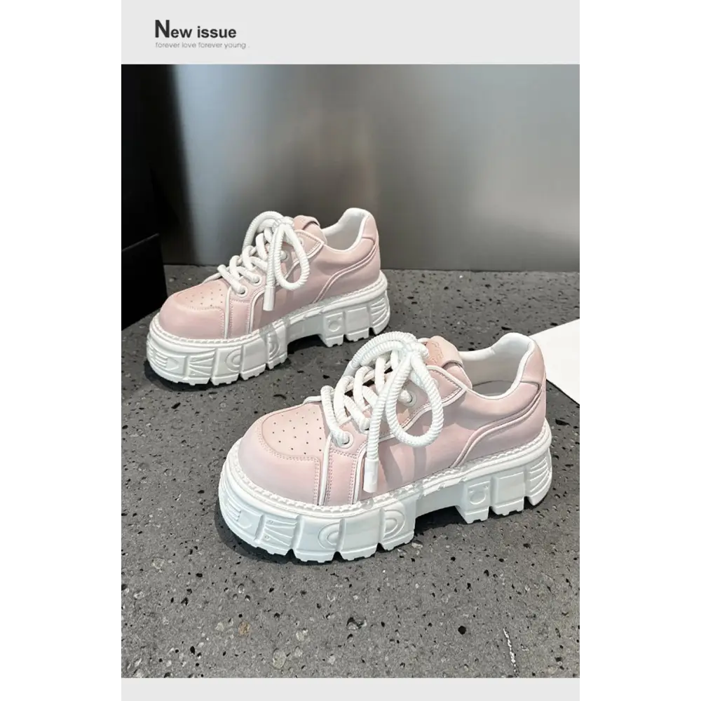 Spring Muffin Bottom Fashion All-match Height Increasing Casual Leather Shoes Beyond Trends Hub